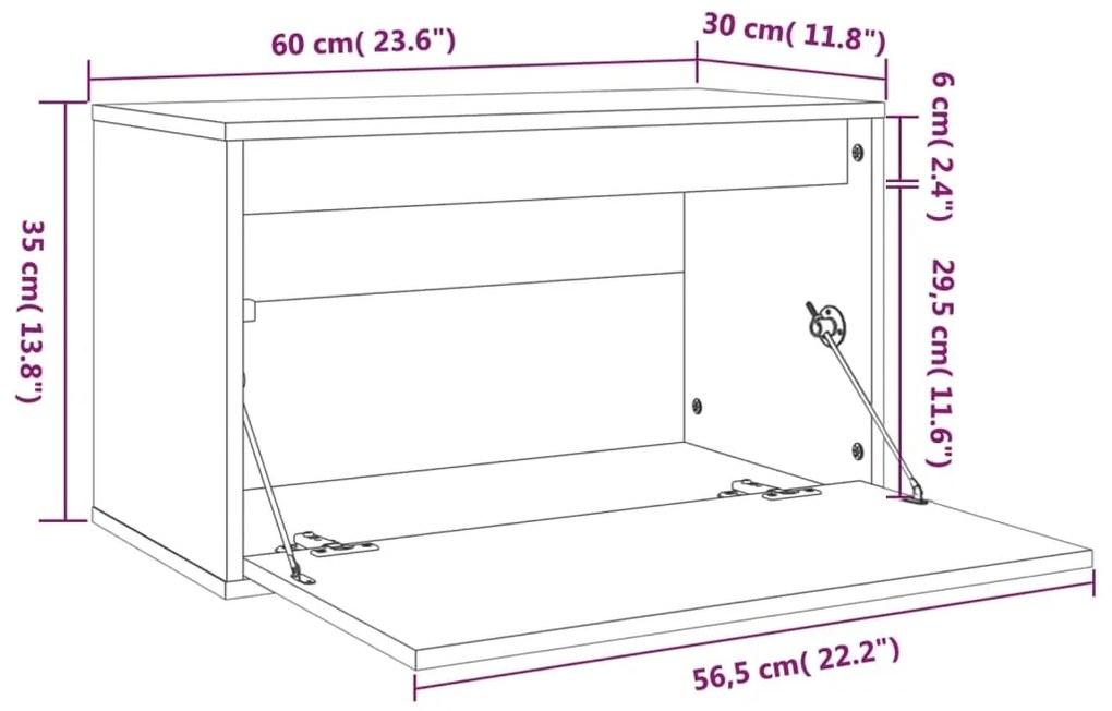 Pensile Miele 60x30x35 cm in Legno Massello di Pino