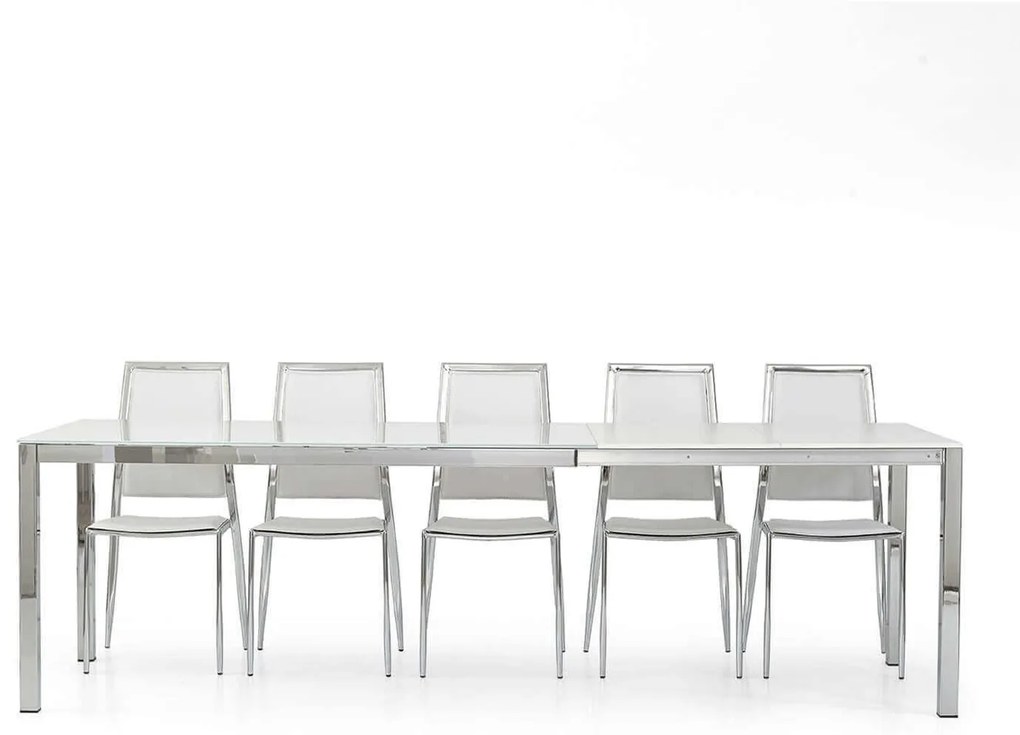 NELSON - tavolo da pranzo moderno allungabile in vetro