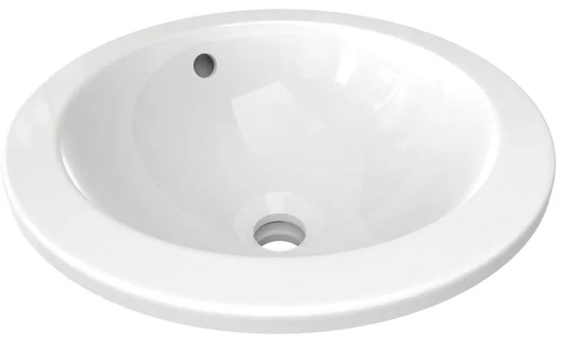 Lavabo da appoggio Connect a incasso tondo in ceramica L 38 x P 38 x H 16.5 cm bianco