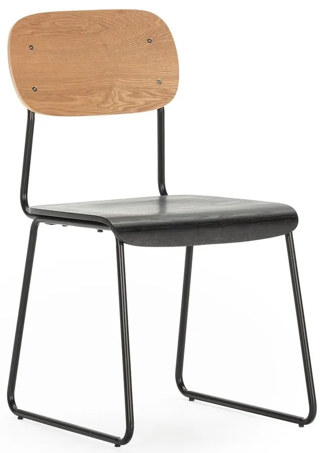 Set di sedie da pranzo in frassino decorato in nero e naturale 2 pz Aira - Marckeric