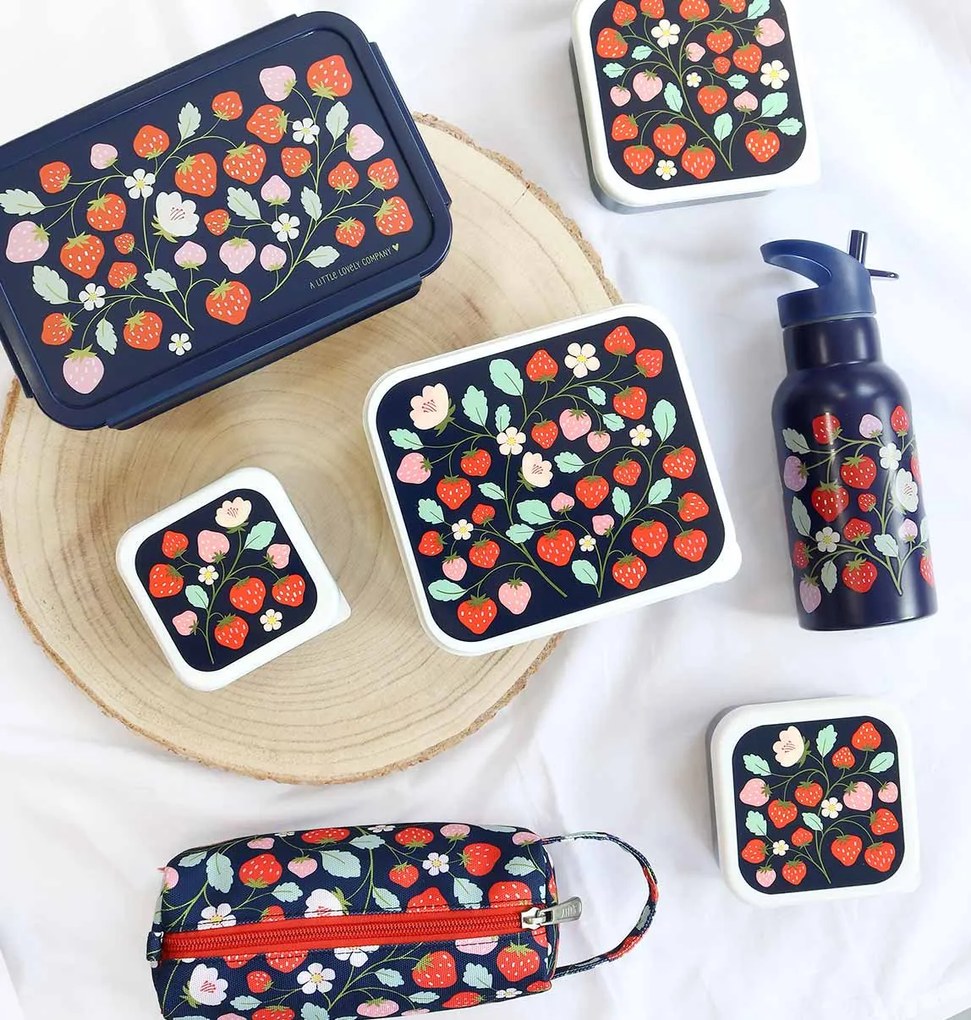 A Little Lovely Company - borraccia in acciaio inox, 350 ml - fragole