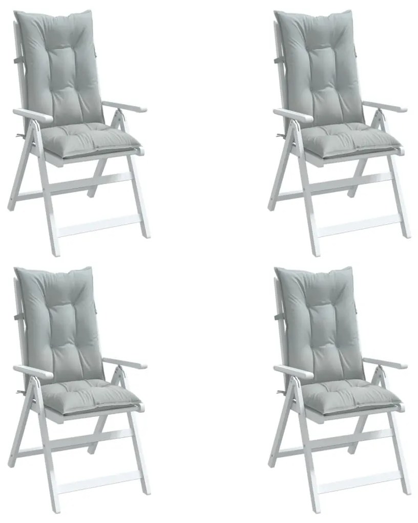 Cuscini Sedia Schiena Alta 4 Grigio Mélange 120x50x7 Tessuto /