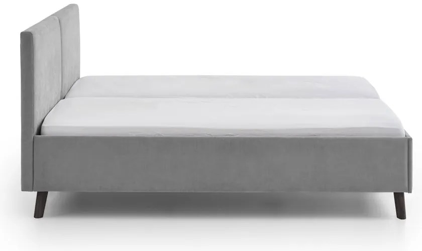 Letto matrimoniale imbottito grigio con rete inclusa 180x200 cm Piano – Meise Möbel