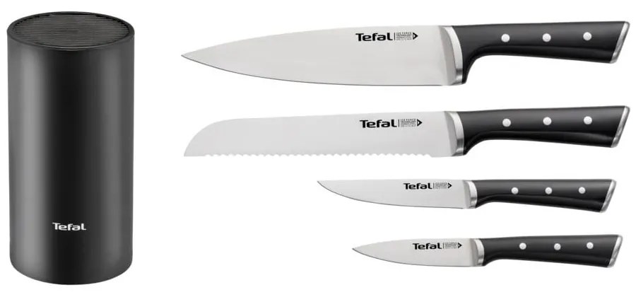 Set di coltelli con supporto con lama in acciaio inox 4 pz Ice Force K2325S75 – Tefal