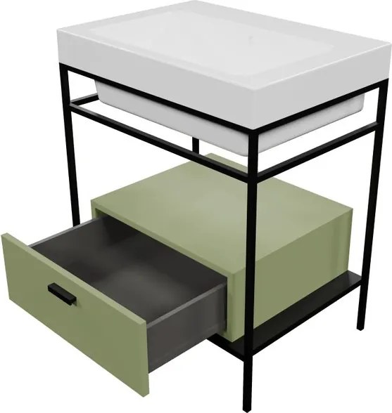 Cassetti in truciolare Alaqua COLAVENE L70xP50xH20 cm verde, per struttura in metallo
