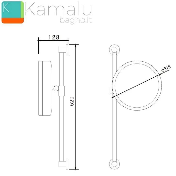 Kamalu - specchio ingranditore con illuminazione led rotondo 20cm sp-3570