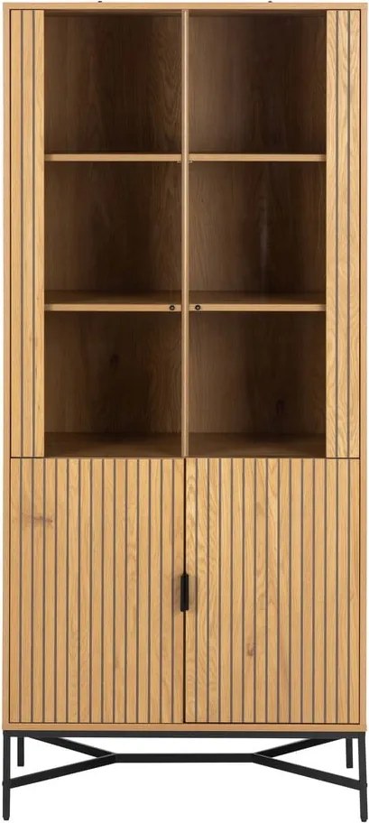 Vetrina in colore naturale con effetto rovere 80x180x40 cm Jaipur - Actona