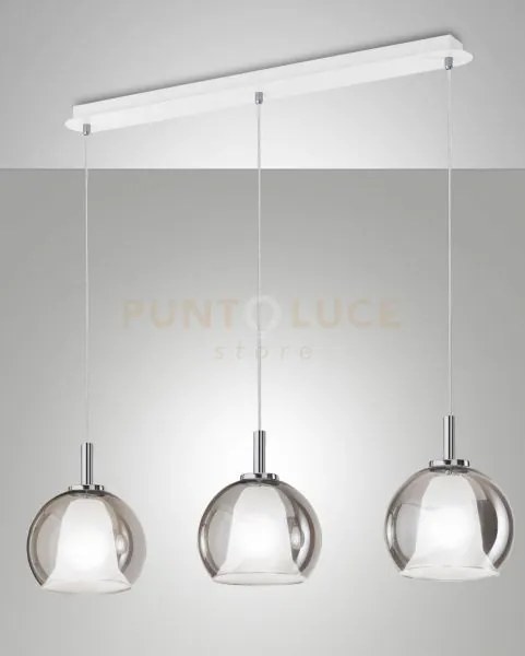 Bretagna sospens.fume' 3 luci lin. 3599-49-126