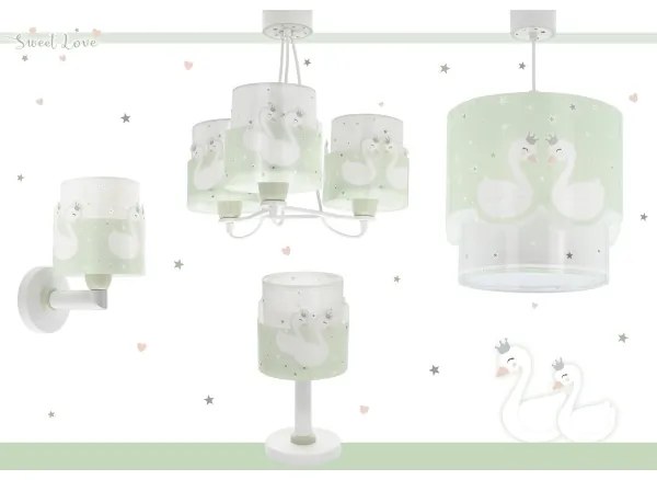 Dalber 61711H - Lampada per bambini SWEET LOVE 1xE14/40W/230V verde