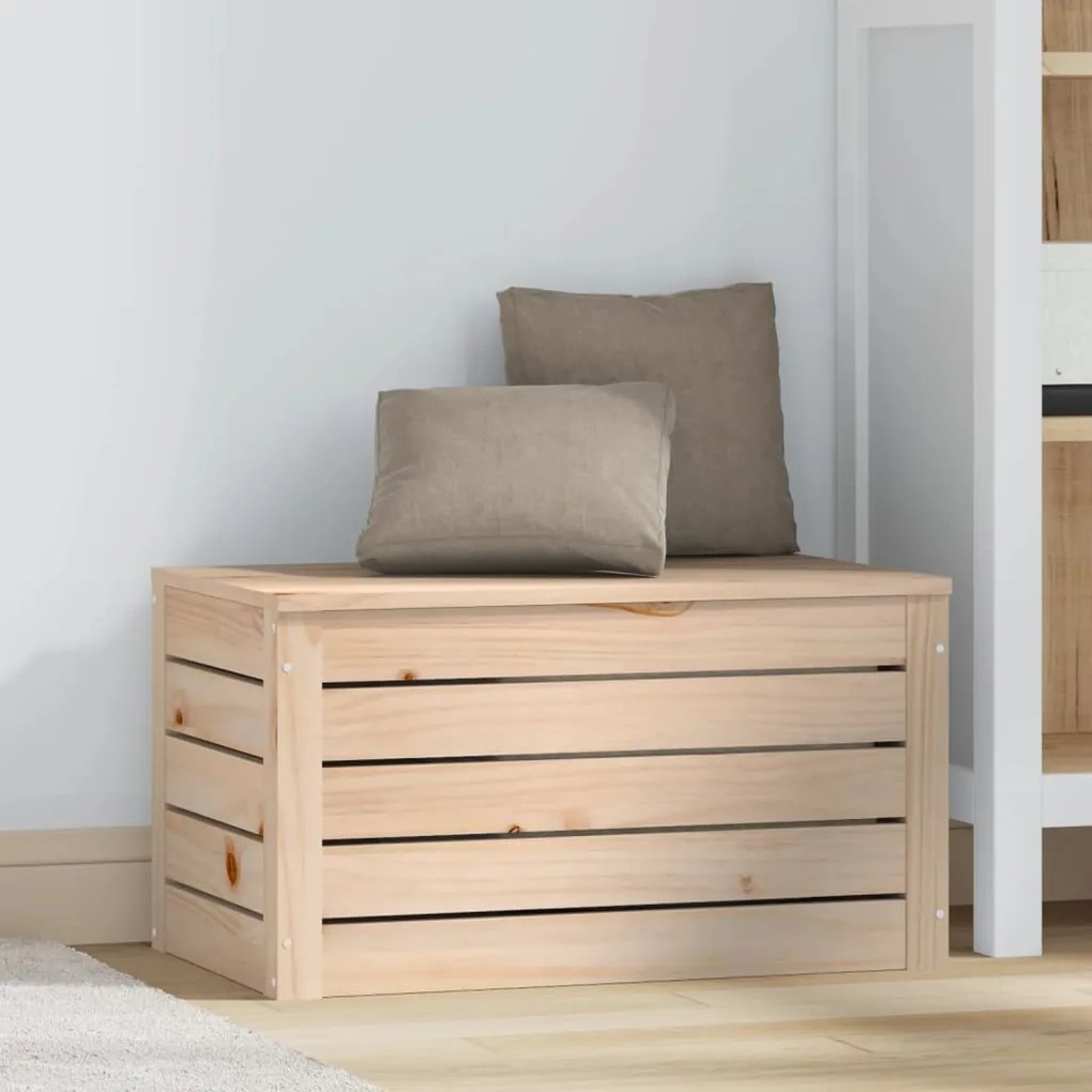 Contenitore portaoggetti 59,5x36,5x33 cm legno massello pino