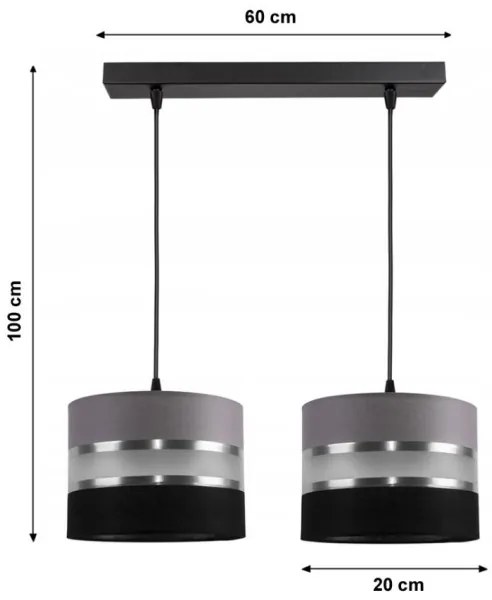 Lampadario a sospensione con filo CORAL 2xE27/60W/230V