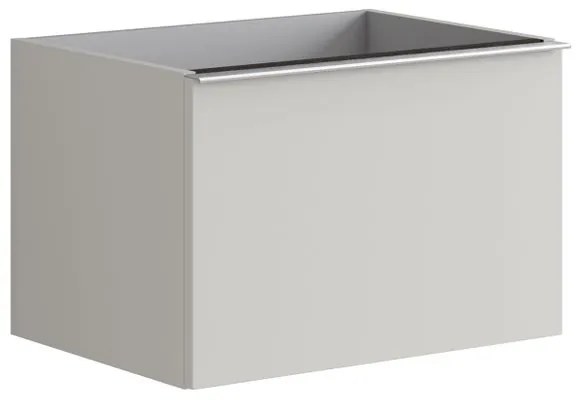 Mobile da bagno sotto lavabo Pixel plain frontale grigio pastello e maniglia alluminio brillante laccato opaco L 60 x H 40 x P 45.5 cm 2 cassetti, lavabo non incluso