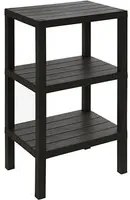 SCAFFALE COLONNA BAGNO 3 RIPIANI IN POLIPROPILENE L.38xH.73,5xP.29cm NERO WOODY FERIDRAS 130406