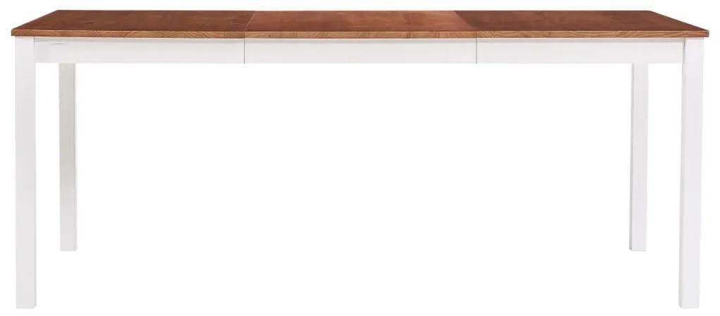 Tavolo da pranzo bianco e marrone 180x90x73 cm in legno di pino