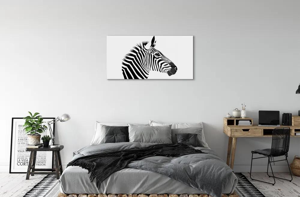Quadro su vetro acrilico Illustrazione zebra 100x50 cm