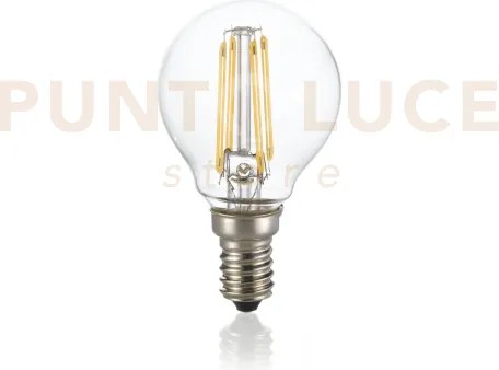 Lampadina attacco e14 sfera in vetro trasparente 4 w 440 lm 3000 k ...