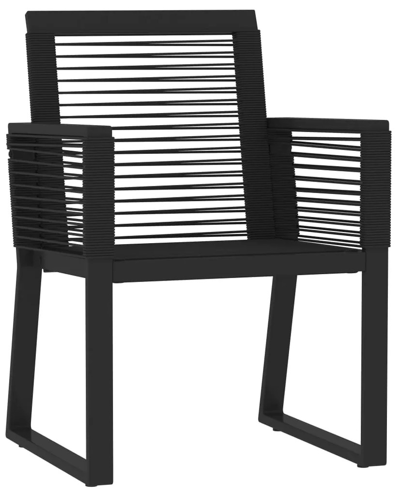 Set da pranzo per giardino 9 pz con cuscini nero