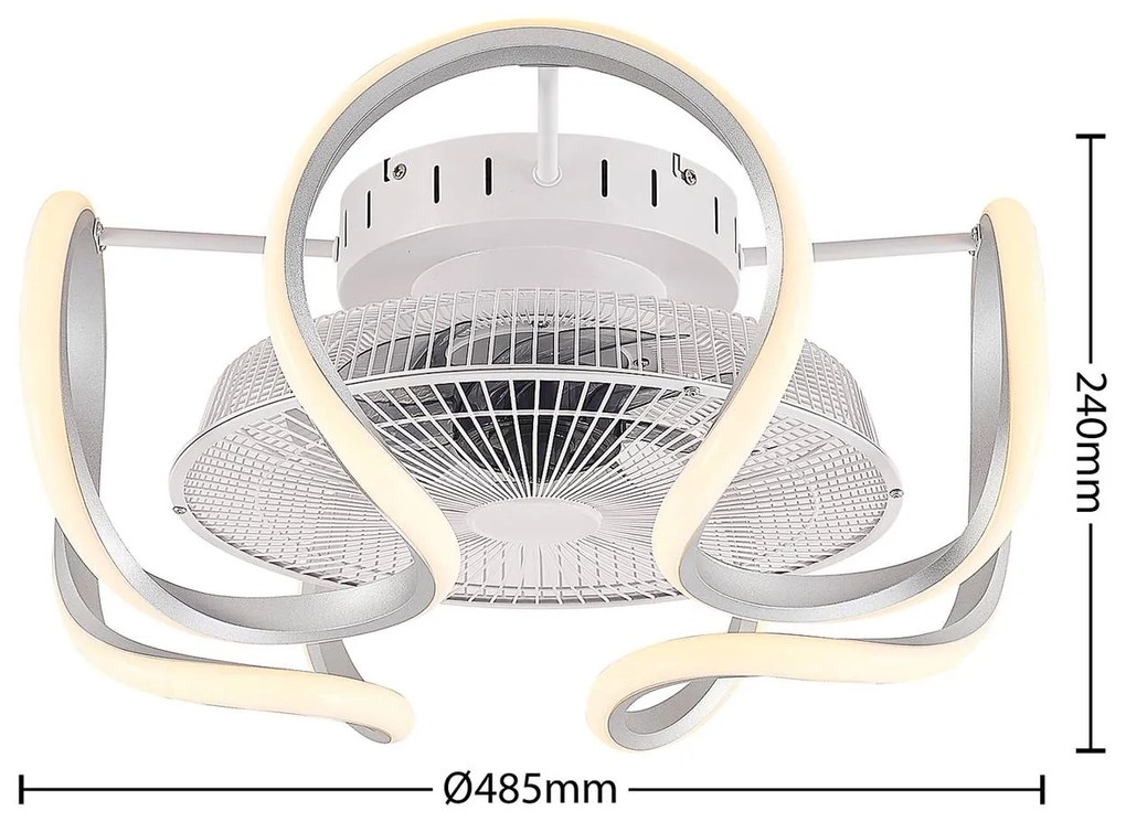 Starluna Lykkela ventilatore pale LED CCT argento
