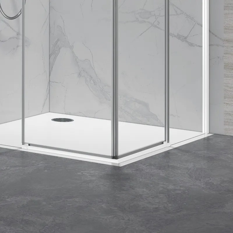 Kamalu - Box doccia 80x90cm angolare porte scorrevoli finitura bianca| KLA1000W