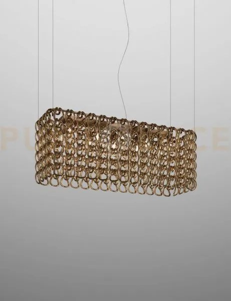 Giogali sospensione r1b cristallo oro e bronzo opaco 10 luci attacc...
