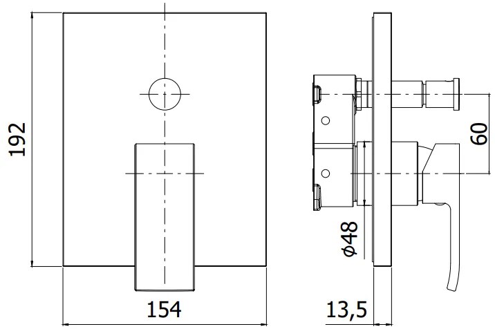 Paffoni Effe Efbox015 Parte Esternza Miscelatore Doccia Con Deviatore Senza Corpo Incasso Cromo