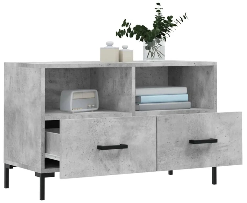 Mobile per TV Grigio Cemento 80x36x50 cm Legno Multistrato