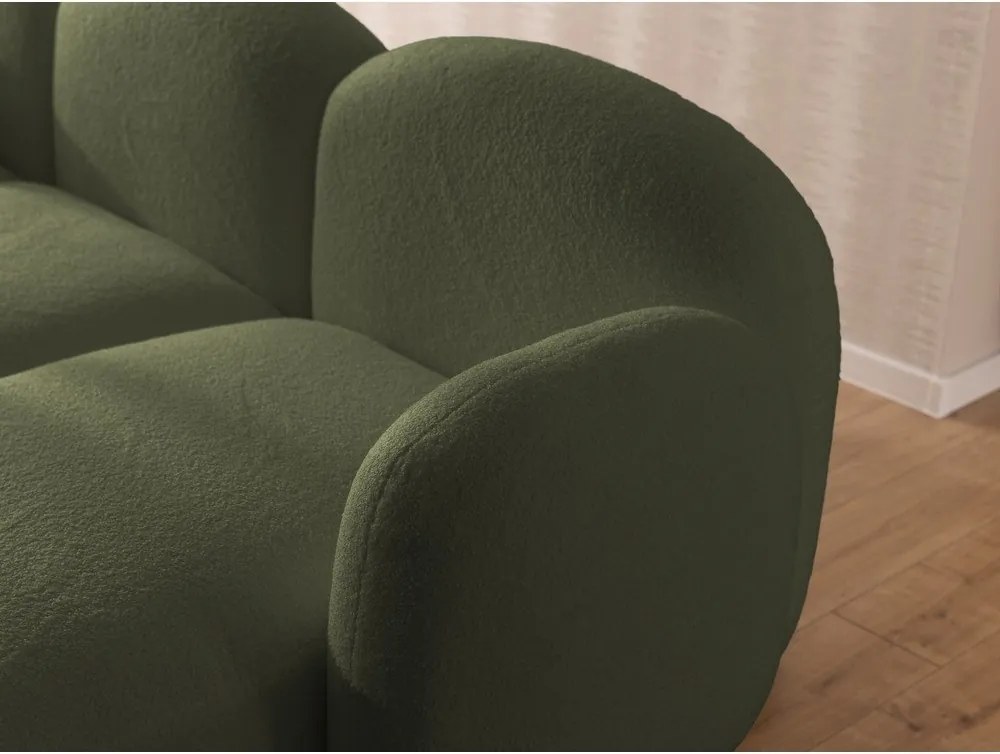 Divano angolare verde (a U) con rivestimento in bouclé Orbit – Ropez
