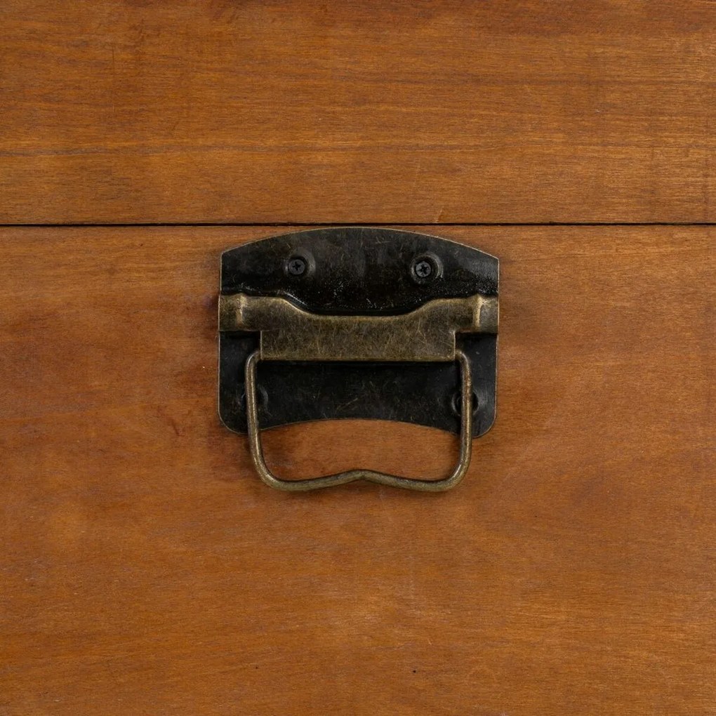 Set di Bauli 90 x 47 x 45 cm Tessuto Sintetico Legno (3 Pezzi)