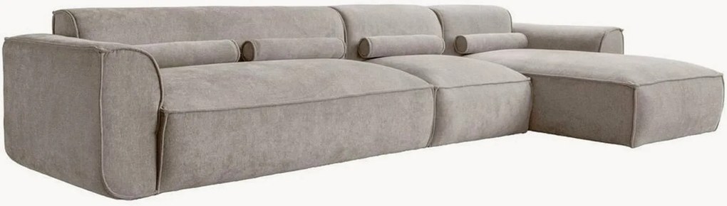 Divano angolare componibile 6 posti in ciniglia Flex Felix