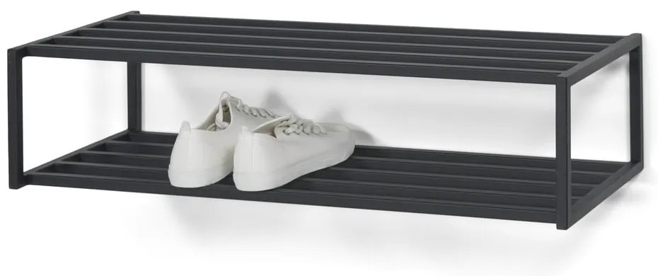Scarpiera nera in metallo da parete 78x20,5x30,5 cm School – Spinder Design