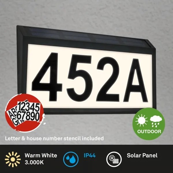Briloner 3797015 - Numero civico solare LED/0,5W/1,2 IP44