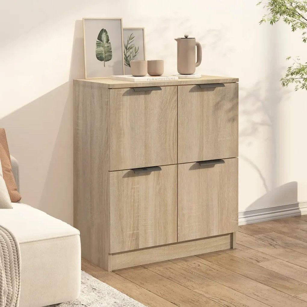 Credenza rovere sonoma 60x30x70 cm in legno multistrato