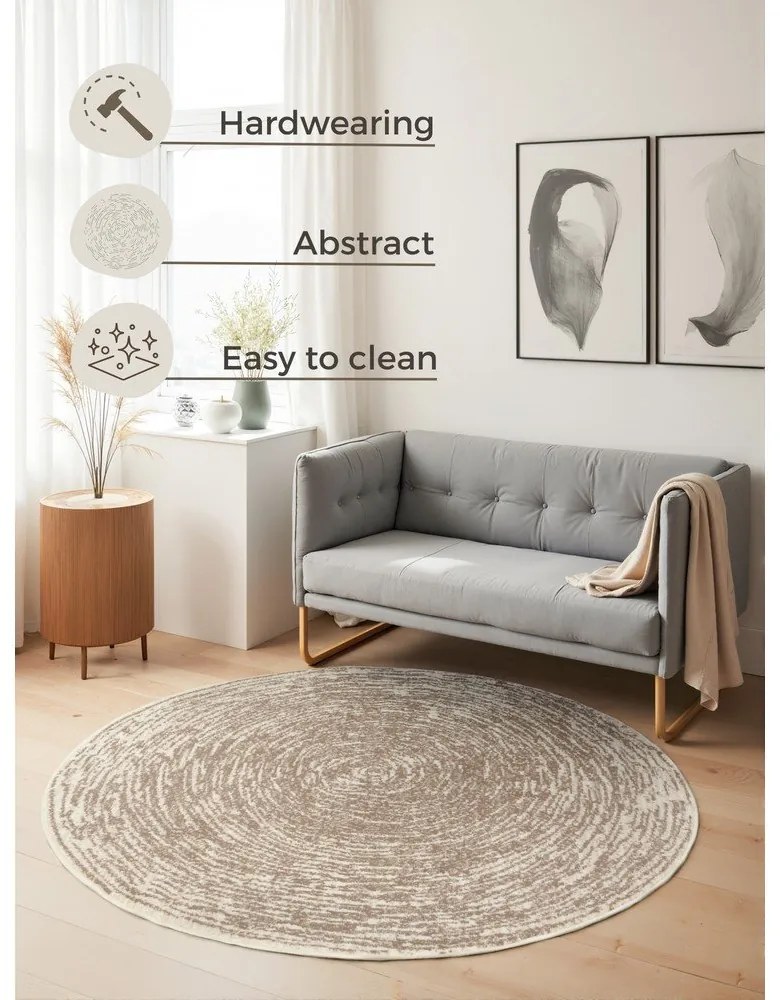 Tappeto rotondo beige/color crema ø 160 cm Gloria Cavallo – Hanse Home