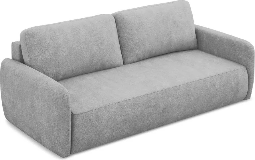 Divano grigio chiaro allungabile/con contenitore con rivestimento in ciniglia 218 cm Lilo – Makamii