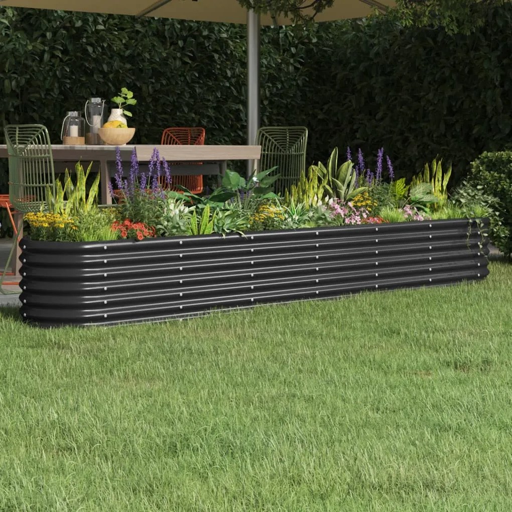 Letto Da Giardino İn Acciaio A Polvere 260x40x36 Cm Antracite /