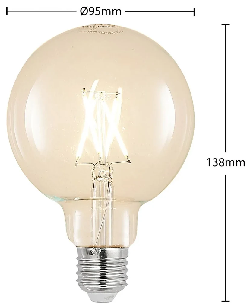 Lampadina LED E27 ST64 6,5W 2.500K ambra, dimming