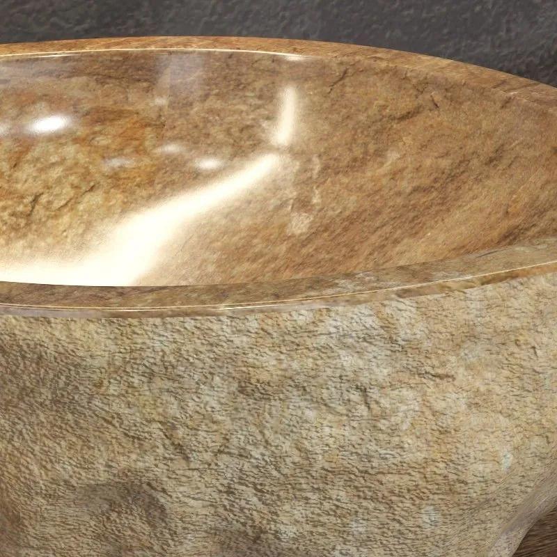 Kamalu - lavabo da appoggio in onice puro 40-45 cm modello litos-onyx