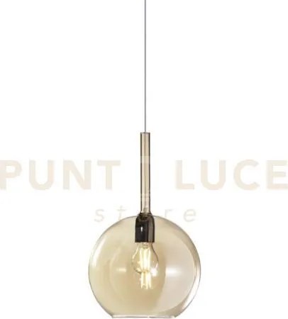 Lampadario a sospensione vetro 1555 grande ambra 1 luce attacco e27...