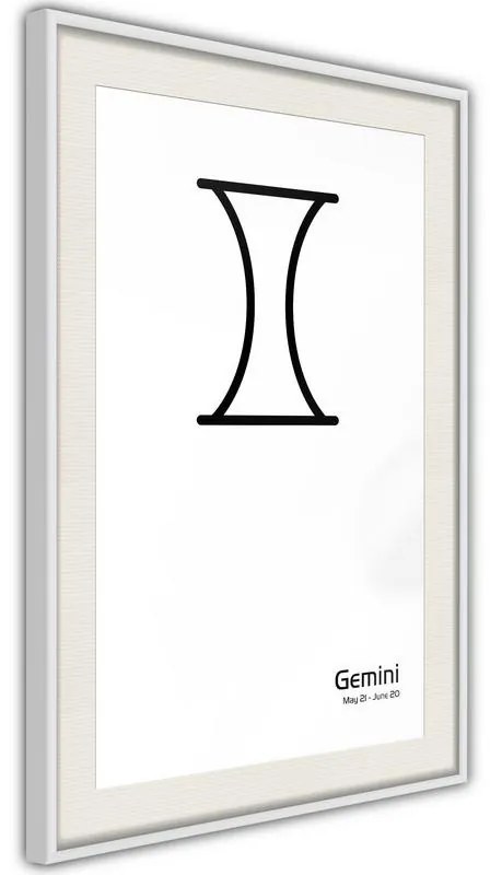 Poster  Zodiac: Gemini II  Cornice Quadri Cornice nera con pass-partout, Larghezza x Altezza Home decor 20x30