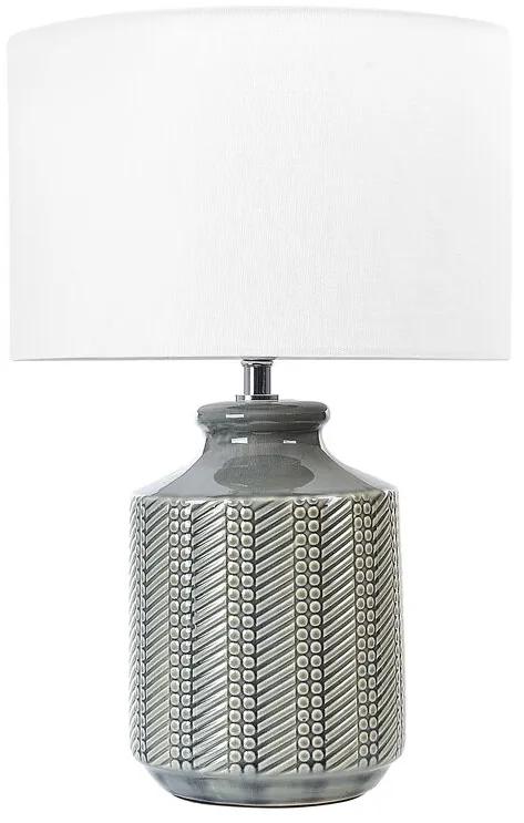 Lampada da tavolo ceramica grigio e bianco 44 cm ESPERANCE Beliani