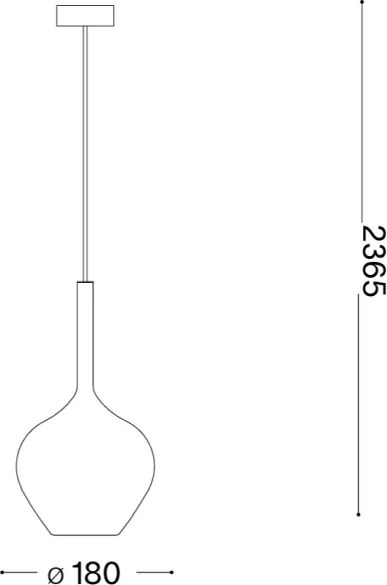 Ideal Lux - Lampadario su cavo KALIQUE 1xE27/42W/230V Ø 18 cm nero fumé