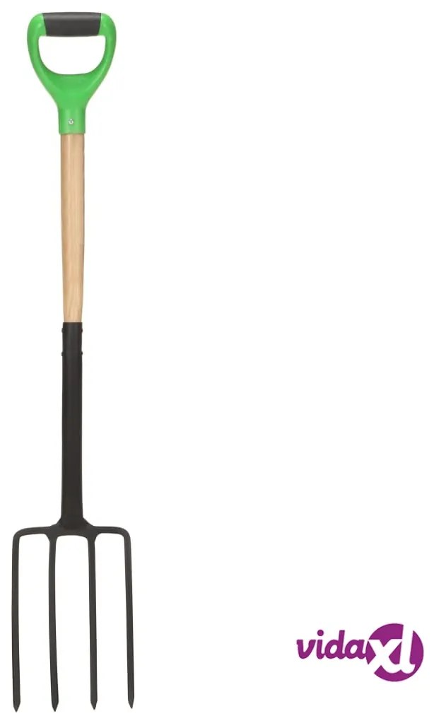 vidaXL Forca da Giardinaggio con Presa a D Acciaio e Legno Duro