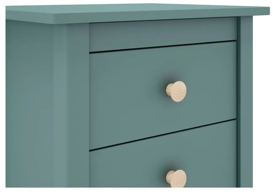 Comodino per bambini in legno di pino color petrolio Max - Marckeric