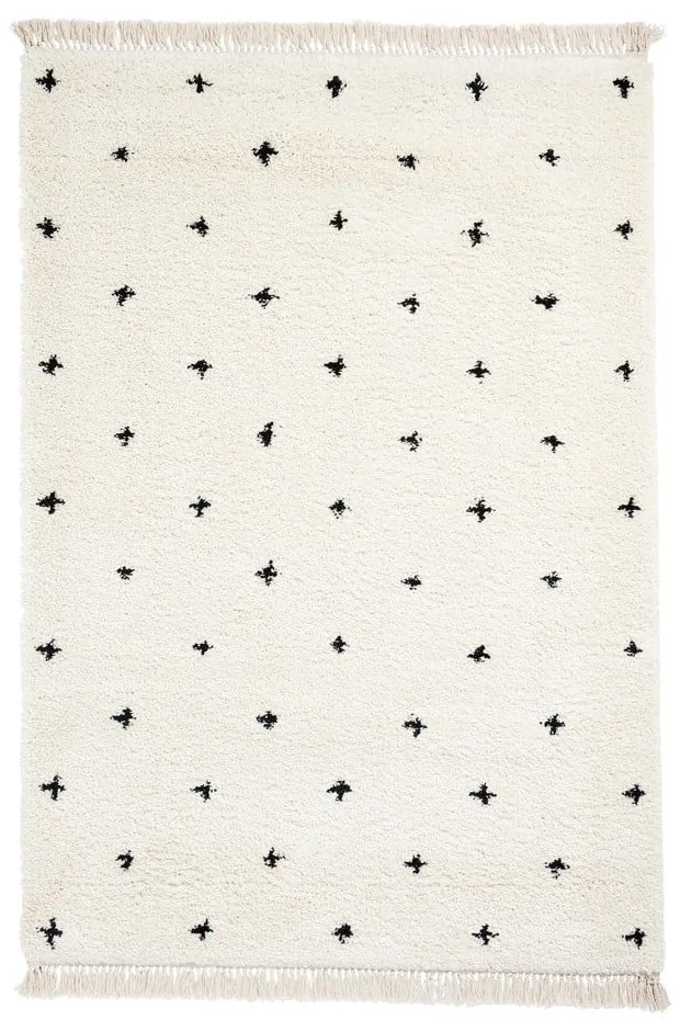 Tappeto bianco e nero Dots, 120 x 170 cm Boho - Think Rugs