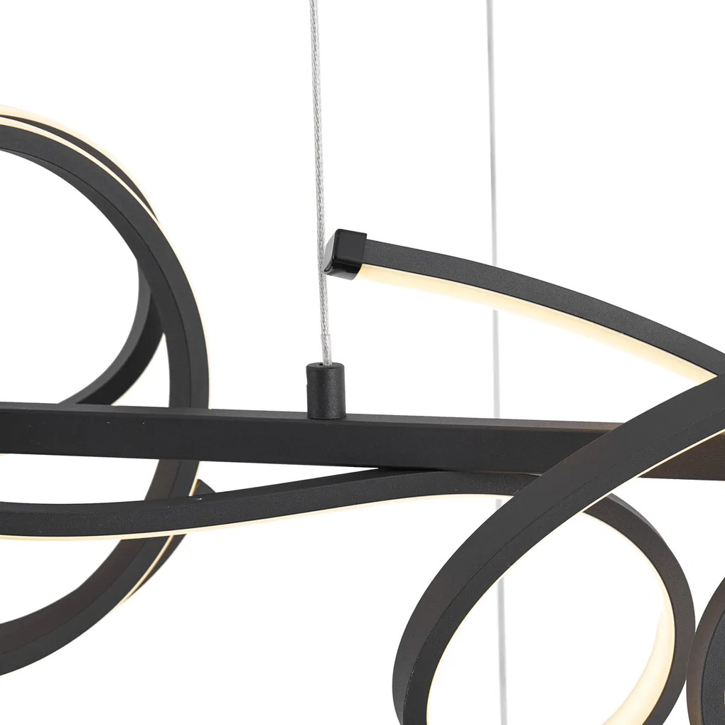 Lampada a sospensione di design nera rettangolare dimmerabile a 3 livelli - Krisscross