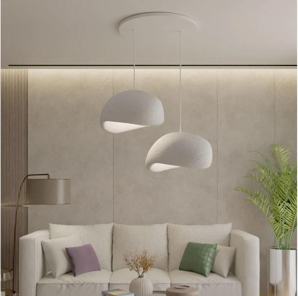 Brilagi - Lampadario sospeso su cavo WABI SABI 2xE27/40W/230V, bianco