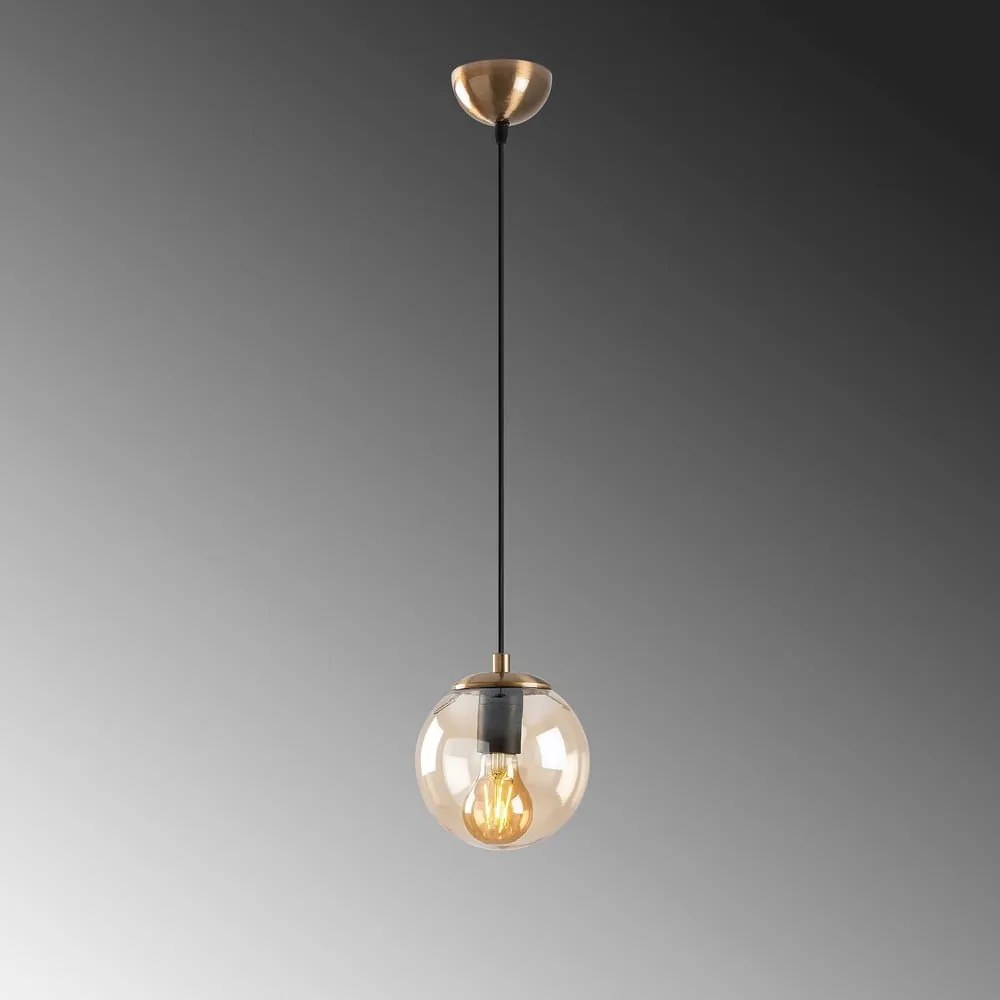 Lampadario dorato con paralume in vetro ø 15 cm Efe – Opviq lights