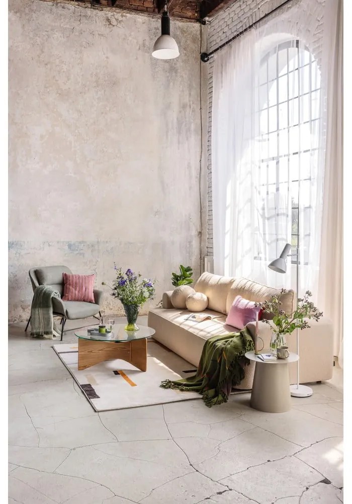 Divano beige allungabile con rivestimento in bouclé 247 cm Quinoa – Bonami Selection