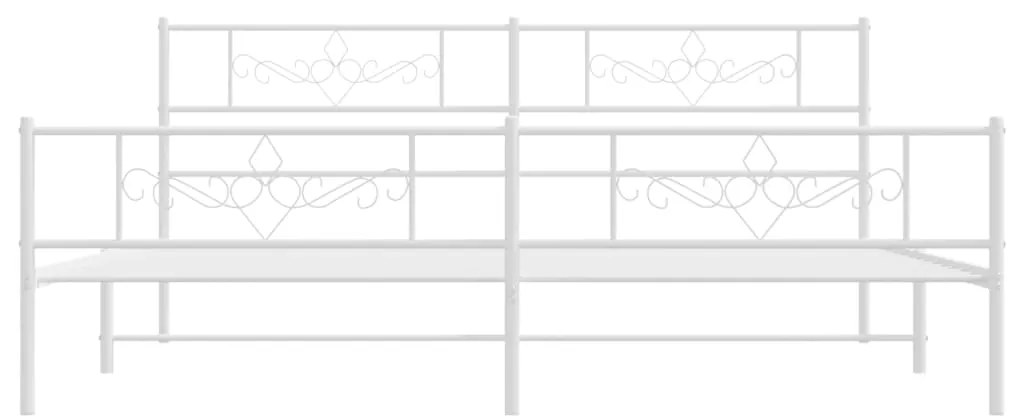 Giroletto con testiera e pediera metallo bianco 200x200 cm