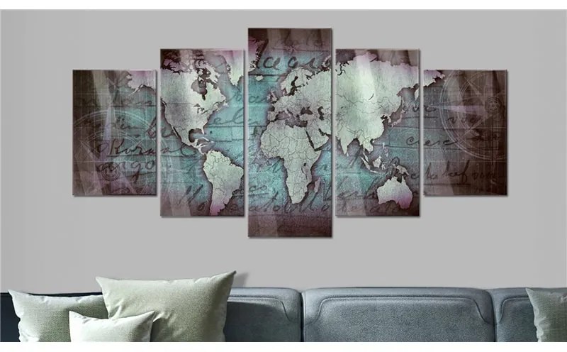 Quadri su vetro acrilico  Acrylic prints – Bronze map II  Colore colorful, Dimensioni e Misure 200x100